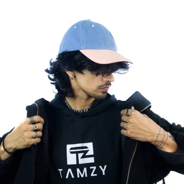 Ice_Blue_And_Peach_Denim_Premium_Unisex_Caps