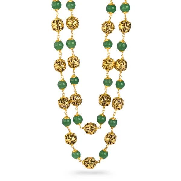 Handcrafted_Double-Line_Green_Kattu_Theega_Necklace