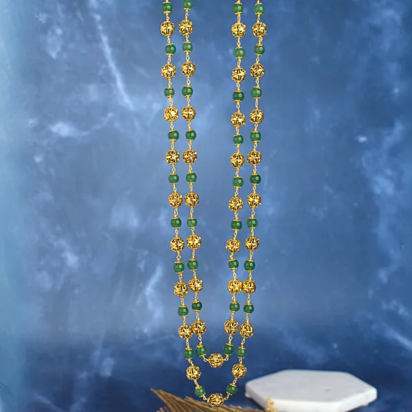 Handcrafted_Double-Line_Green_Kattu_Theega_Necklace
