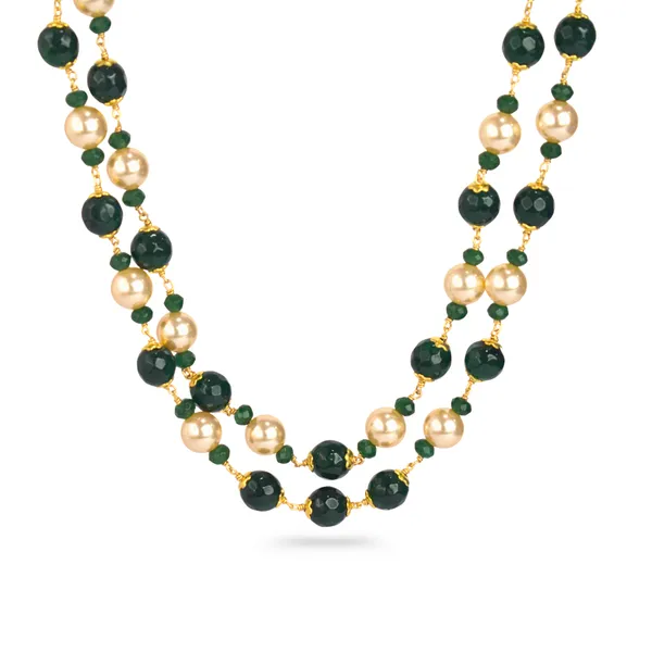 Two_Layer_Kattu_Theega_Handcrafted_Onyx_Beaded_Necklace_–_Green_onyx_&_Pearls