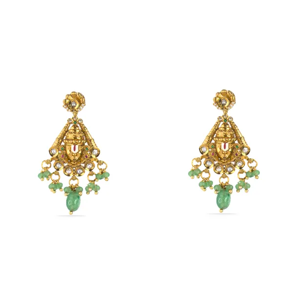 Green_Aventurine_Beads_Temple_Necklace_Set_with_Earrings_–_Kattu_Theega_Karigari