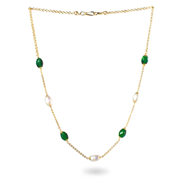 Handcrafted_Kattu_Theega_Necklace_with_Real_Pearls_&_Oval_CZ_Stones_|_Elegant_Minimal_Daily_Wear_Jewellery