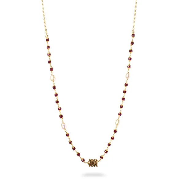 Handcrafted_Kattu_Theega_Necklace_with_Real_Pearls,_Onyx_Beads_&_Nakshi_Ball_|_Traditional_Elegant_Jewellery