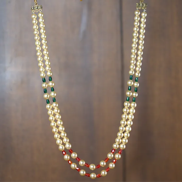 Handcrafted_Sutrakar_Necklace_with_Premium_Simulated_Pearls_&_Drop_CZ_Stones_|_Elegant_Double_Line_Design