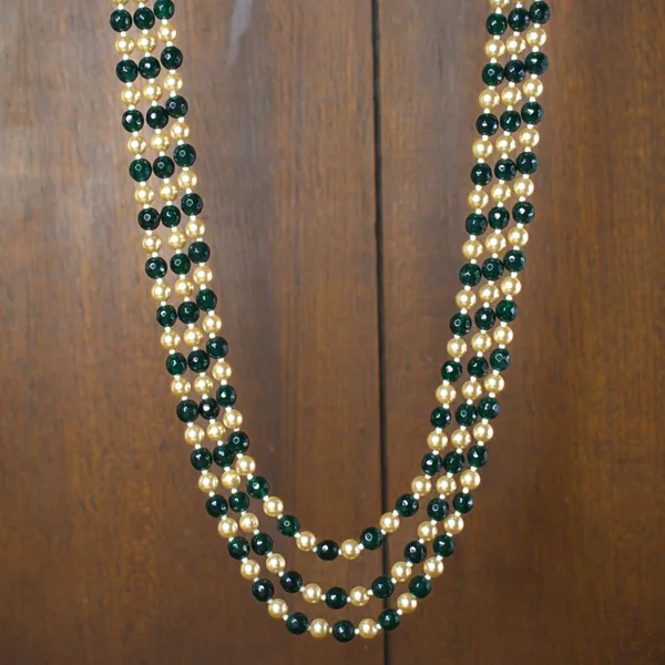 Sutrakar_Necklace_with_Premium_stimulated_Pearls_&_Natural_Green_Beads_|_Multi-Layer_Ethnic_Mala