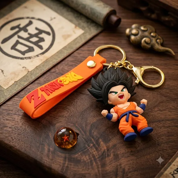 Premium_Dragon_Ballz_Goku_Figurine_Silicone_Keychain_with_Wrist_Strap