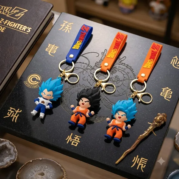 Premium_Dragon_Ballz_Goku_And_Vegeta_Figurine_Silicone_Keychain_with_Wrist_Strap_Combo_Of_3