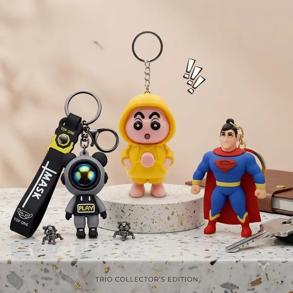 Premium_Anime_Keychain_Triple_Combo_Pack_-_Astronaut,_Superman_and_Shinchan_Silicone_Keychain_with_Wrist_Strap_Pack_of_3