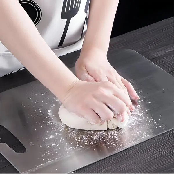 Stainless_Steel_Chopping_Board_31_x_20.7_cm,_1_mm_Slim_Rust‑Proof_Cutting_Board_with_Handle,_Hygienic_Anti‑Bacterial_Metal_Board_for_Kitchen_Vegetables,_Fruits_&_Meat
