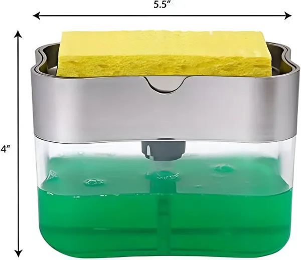 Multicolour_Plastic_Premium_Soap_&_Sponge_Holder_And_Pump_Dispenser_For_Home