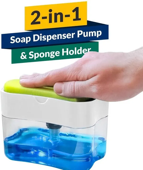 Multicolour_Plastic_Premium_Soap_&_Sponge_Holder_And_Pump_Dispenser_For_Home
