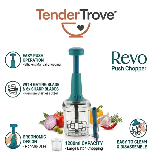 REVO_Push_‘N’_Chop_Chopper_1200_ml_|_6_Blade_Manual_Vegetable_Chopper_&_Blender_for_Kitchen_|_Onion,_Salad,_Chutney_&_Whisking