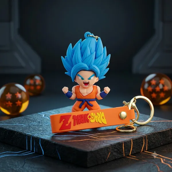 Premium_Dragon_Ballz_Super_Saiyan_Goku_Figurine_Silicone_Keychain_with_Wrist_Strap