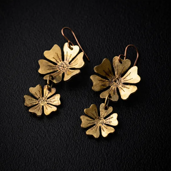 Handcrafted_Parijat_Duo_Bloom_Earrings