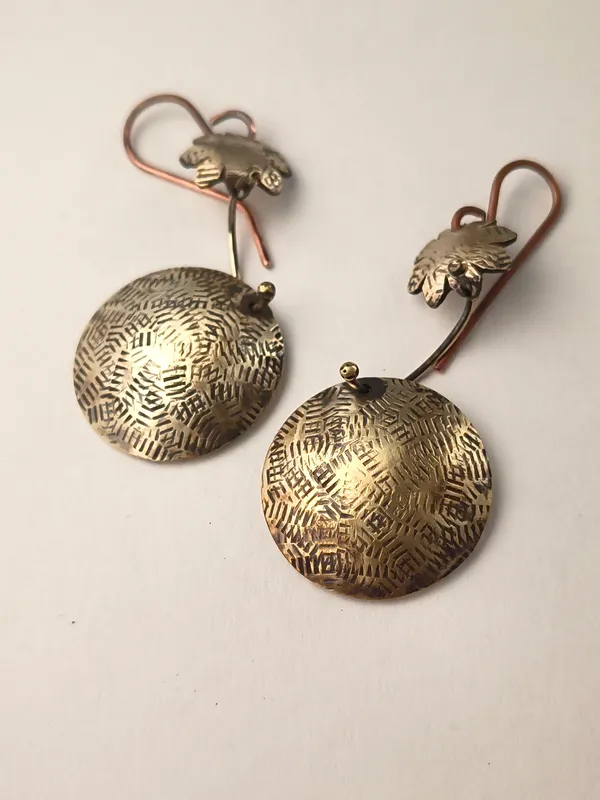 Handcrafted_Boho_Dome_Floral_Earrings