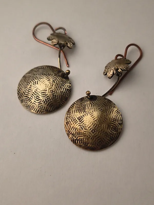 Handcrafted_Boho_Dome_Floral_Earrings