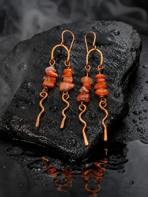Handcrafted_Ember_Ripple_Carnelian_Copper_Earrings