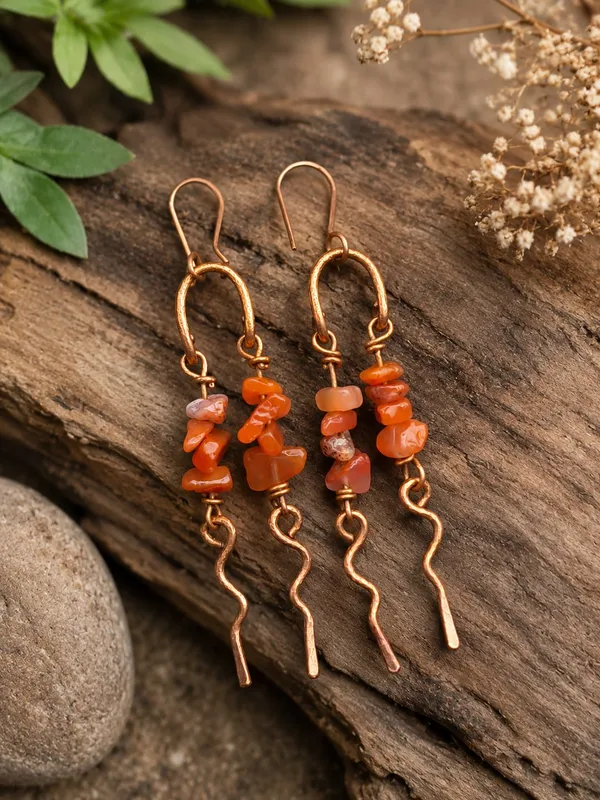 Handcrafted_Ember_Ripple_Carnelian_Copper_Earrings