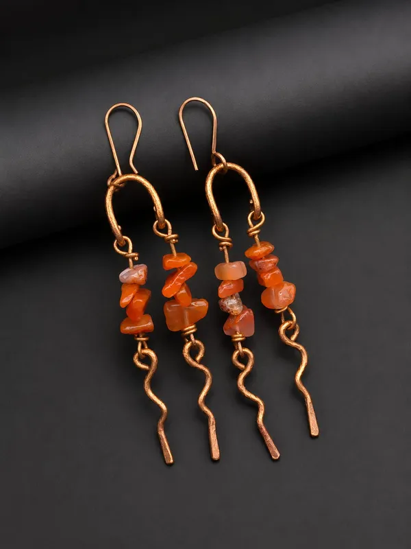Handcrafted_Ember_Ripple_Carnelian_Copper_Earrings