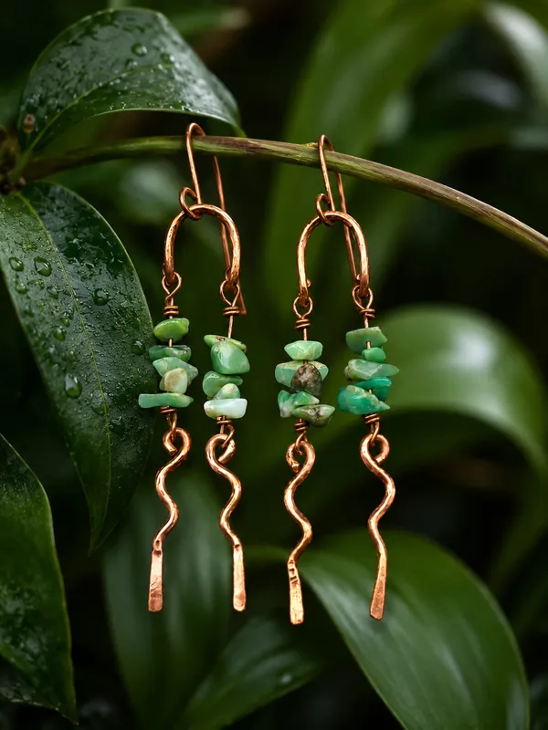 Handcrafted_Verdant_Chrysoprase_Copper_Earrings