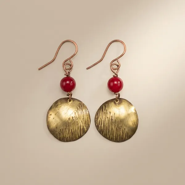 Handcrafted_Ruby_Glow_Disc_Earrings