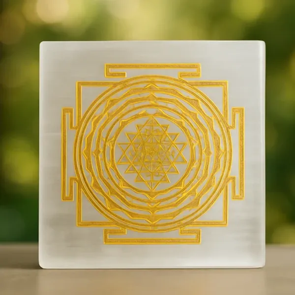 Selenite_Shree(Sri)_Yantra_Plate_For_Crystals_Recharge
