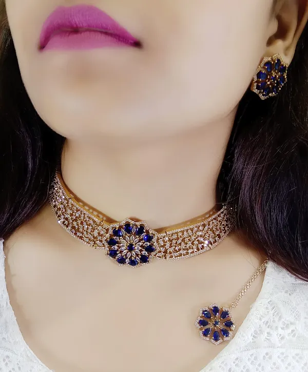 Blue_Gold_Floral_Alloy_Necklace_Set_For_Women