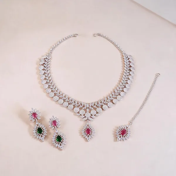 Silver_Alloy_Stone-Studded_Necklace_Set_For_Women