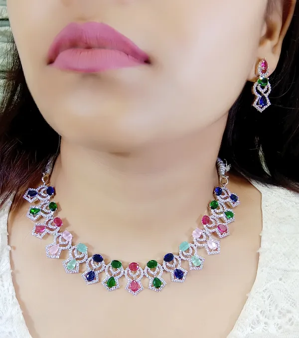 Multicolor_Alloy_Stone-Studded_Necklace_Set_For_Women