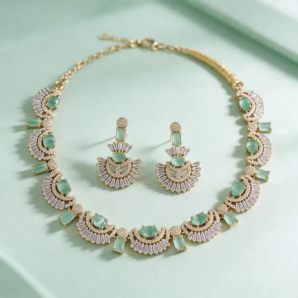 Green_Gold_Stone_Alloy_Statement_Necklace_Set_For_Women