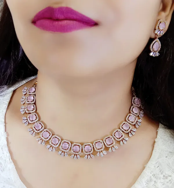 Pink_Alloy_Stone-Studded_Necklace_Set_For_Women