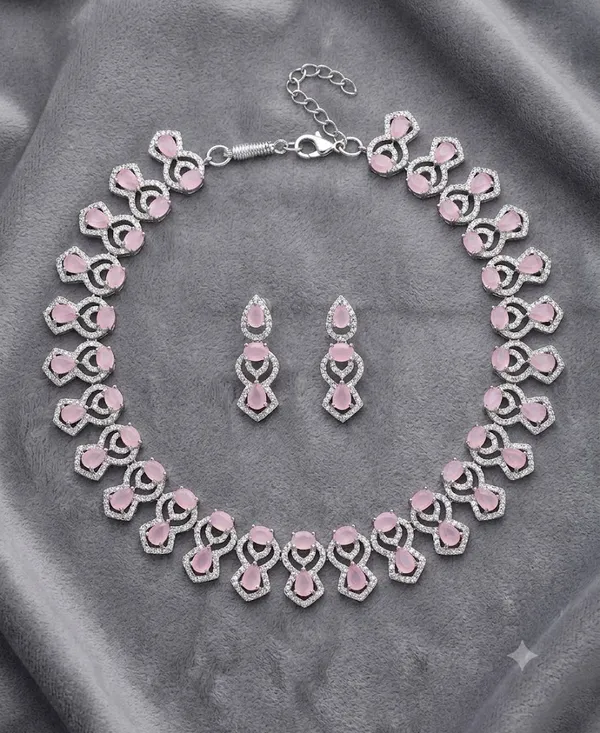 Pink_Stone_Alloy_Necklace_And_Earrings_Set_For_Women