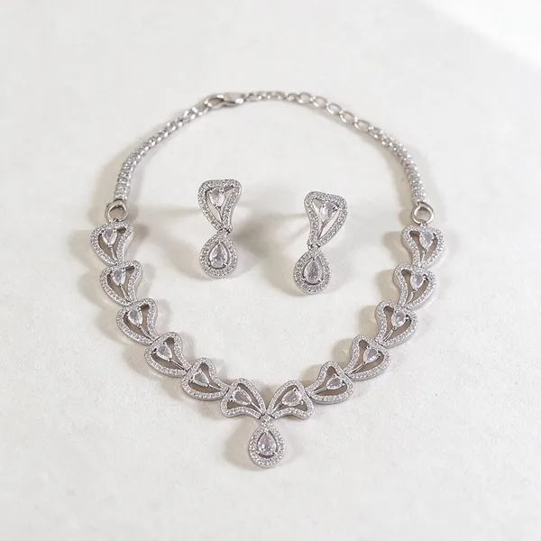 Silver_Heart_Link_Alloy_Necklace_And_Earrings_Set_For_Women