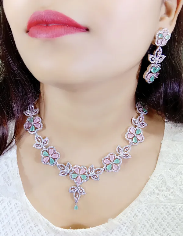 Silver_Alloy_Floral_Stone_Necklace_Set_For_Women