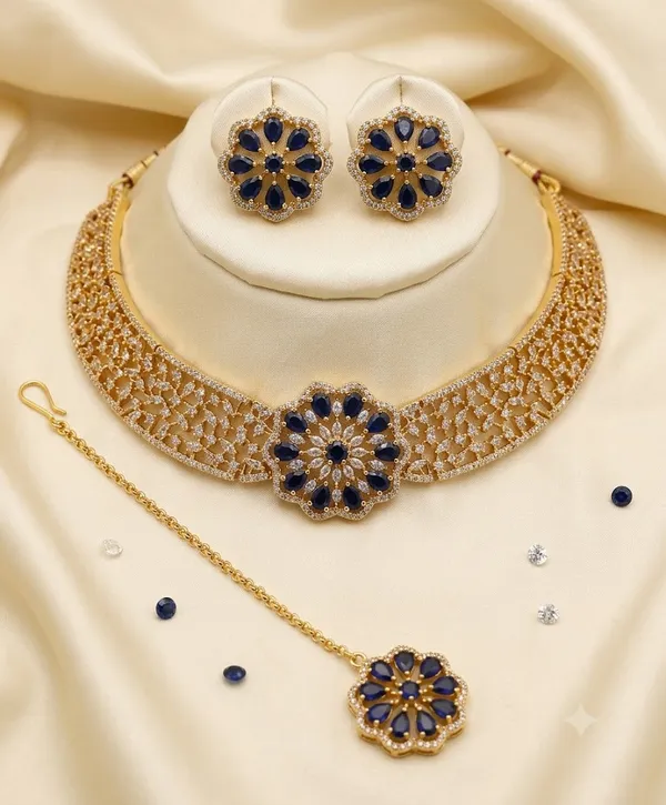 Blue_Gold_Floral_Alloy_Necklace_Set_For_Women