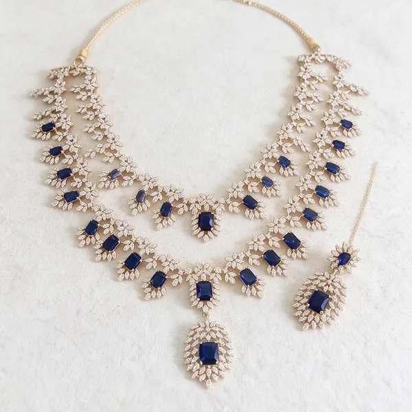 Gold_Blue_Stone_Layered_Alloy_Necklace_Set_For_Women