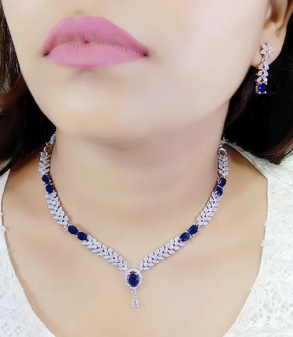 Silver_And_Blue_Alloy_Stone_Necklace_Set_For_Women