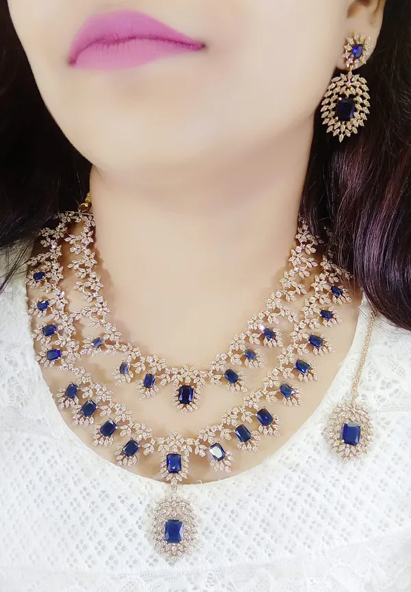 Gold_Blue_Stone_Layered_Alloy_Necklace_Set_For_Women