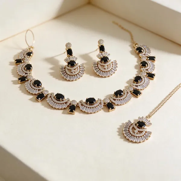 Gold_And_Black_Alloy_Stone_Necklace_Set_For_Women