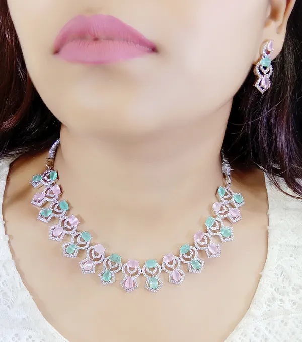 Multicolor_Alloy_Stone-Studded_Necklace_Set_For_Women