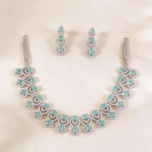 Silver_And_Green_Alloy_Stone_Necklace_Set_For_Women
