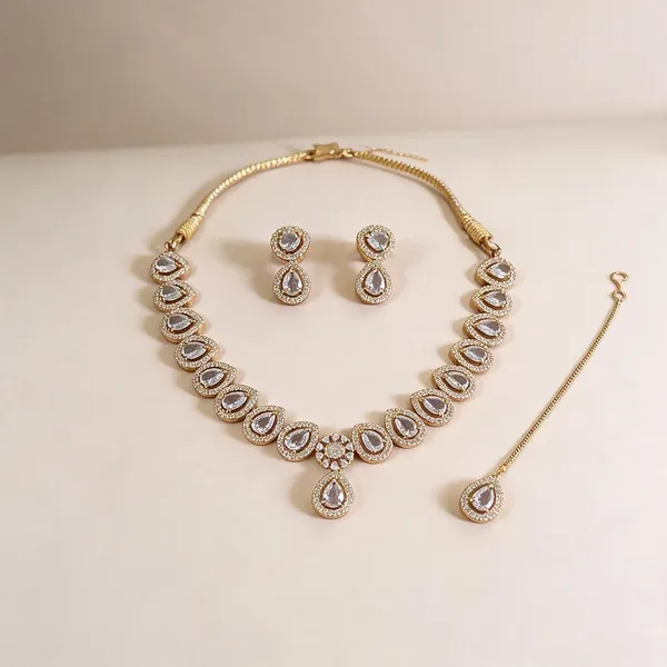Gold_Alloy_Teardrop_Stone_Necklace_And_Earrings_Set_For_Women