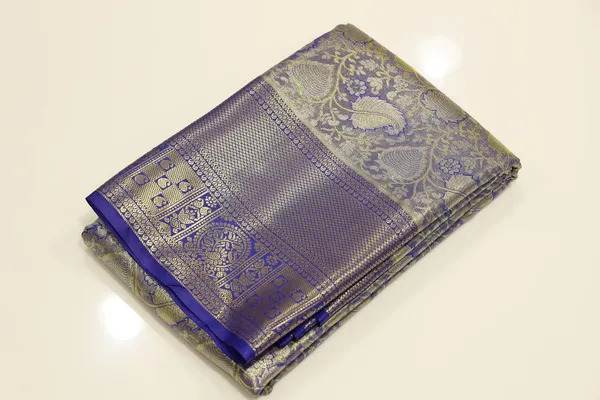 Royal_Blue_Kanchipuram_Inspired_Semi_Silk_Saree_With_Wide_Self_Border