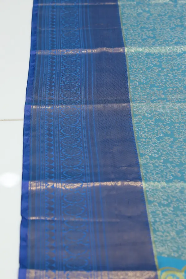 Antique_Gold_Mysore_Inspired_Semi_Silk_Saree_With_Small_Self_Border