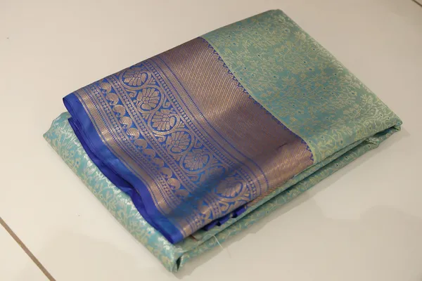 Antique_Gold_Mysore_Inspired_Semi_Silk_Saree_With_Small_Self_Border