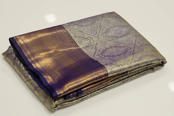 Teal_Blue_Gadwal_Inspired_Semi_Silk_Saree_With_Wide_Contrast_Border