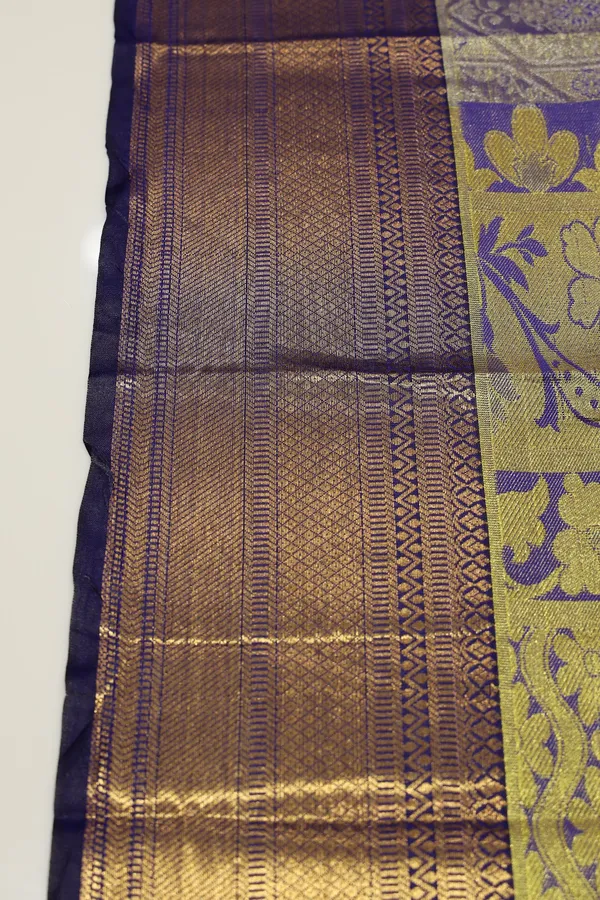 Teal_Blue_Gadwal_Inspired_Semi_Silk_Saree_With_Wide_Contrast_Border