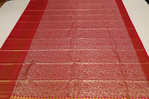 Parrot_Green_Dharmavaram_Inspired_Semi_Silk_Saree_With_Wide_Contrast_Border