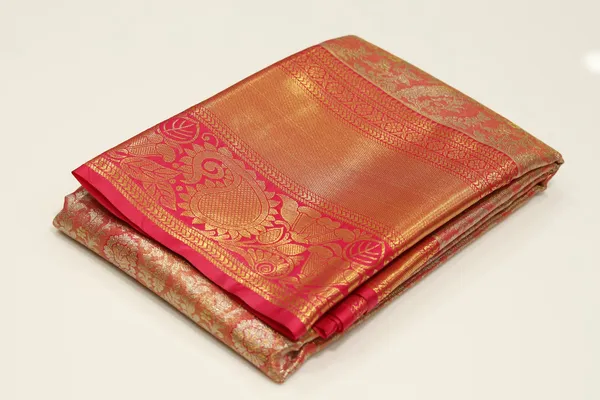Parrot_Green_Dharmavaram_Inspired_Semi_Silk_Saree_With_Wide_Contrast_Border