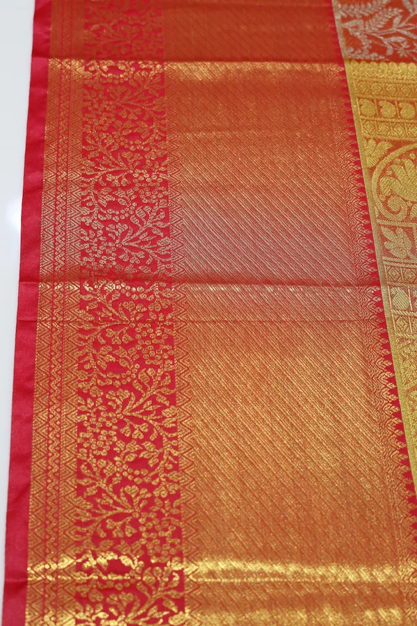 Magenta_Dharmavaram_Inspired_Semi_Silk_Saree_With_Wide_Contrast_Border